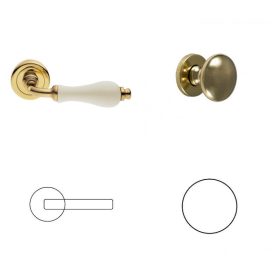   Valencia Porcelános Olasz Réz Körrozettás Réz PZ Gomb/Kilincs