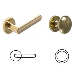 Luna Körrozettás Réz PZ Gomb/Kilincs