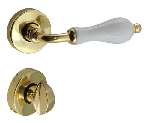 Samoha-Diána Körrozettás Fehér Porcelán Betétes Réz WC