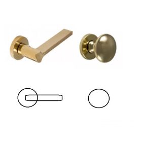 Art Deco "G03" Réz PZ  Gomb/Kilincs