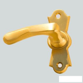   Alt Wien Ablak "L" Kilincs Hajlított Szatén Súrolt Réz