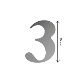 Lézervágott Házszám 3 Fényes króm