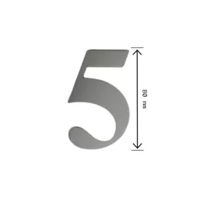 Lézervágott Házszám 5 Fényes króm