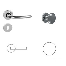 Claudia Körrozettás Kilincs Fényes Króm BB  Gomb/Kilincs