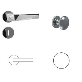   Líra Körrozettás Ajtókilincs Fényes Króm PZ Gomb/Kilincs