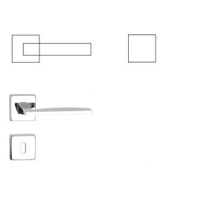   Modena (Light) Négyzetrozettás Fényes Króm BB Gomb/Kilincs