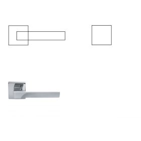 Flash Olasz Négyzetrozettás Fényes Króm PZ Gomb/Kilincs