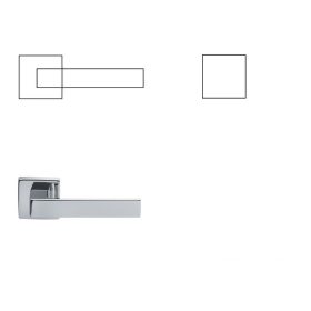 Techna Olasz Négyzetrozettás Fényes Króm PZ Gomb/Kilincs