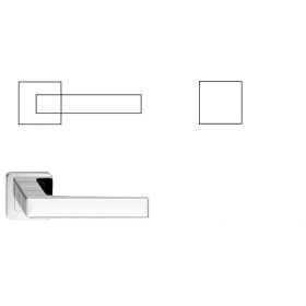   Deco Négyzetrozettás Fényes Króm Fehér betéttel BB Gomb/Kilincs