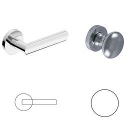 Luna Körrozettás Fényes Króm PZ Gomb/Kilincs