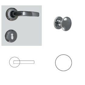 Márton Rozettás Fényes Króm PZ Gomb/Kilincs