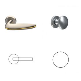   Carmen Kilincsgaranitúra Sárga Betéttel Matt Nikkel BB Gomb/Kilincs