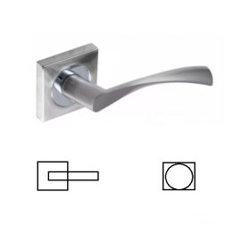   Gréta Négyzetrozettás Szatén Króm Felület BB Gomb/Kilincs