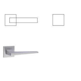   London (Flake) Matt Króm Négyzetrozettás Szatén Króm FelületPZ Gomb/Kilincs