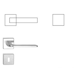   Milly (Oregon) Négyzetrozettás Szatén Króm Felület PZ Gomb/Kilincs