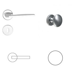   Modena Körrozettás (Light) Szatén Króm Felület PZ Gomb/Kilincs