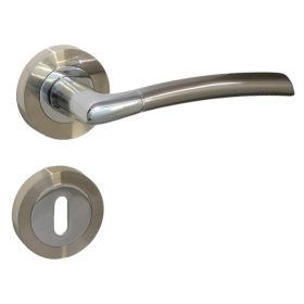 Figo Körrozettás Szatén Króm Felület BB  Gomb/Kilincs