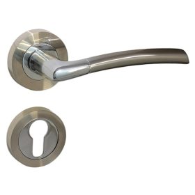 Figo Körrozettás Szatén Króm Felület PZ  Gomb/Kilincs