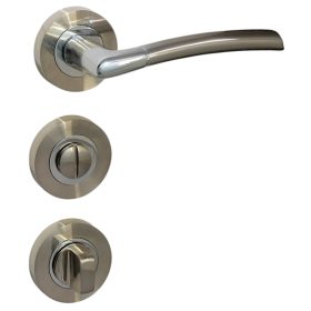 Figo Körrozettás Szatén Króm Felület WC  Gomb/Kilincs