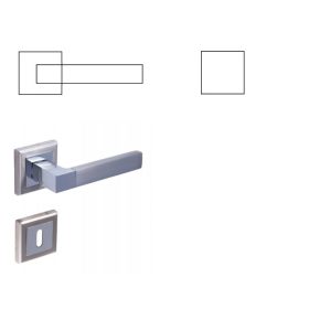   Star Négyzetrozettás Szatén Króm Felület BB  Gomb/Kilincs