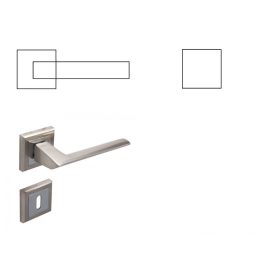   Kvantum Négyzetrozettás Szatén Króm Felület PZ  Gomb/Kilincs