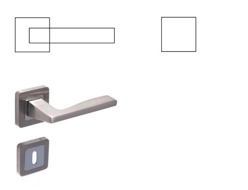 Trend Light Szatén  Négyzetrozettás Szatén Króm Felület BB  Gomb/Kilincs