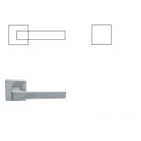   Flash Olasz Négyzetrozettás Szatén Króm Felület PZ Gomb/Kilincs