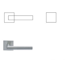   Polare Olasz Négyzetrozettás Szatén Króm Felület PZ Gomb/Kilincs