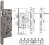 Bevésőzár Din 78 mm WC Szimmetrikus