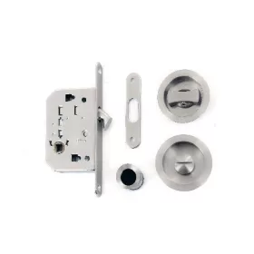   Tolóajtó Zár Szett Prémium Matt Króm WC záras (Zárható)