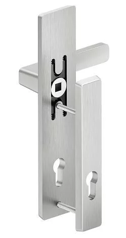 ATLAS külső ajtókilincs és lemez 72 mm-es rozsdamentes acél kilincs + vékony lemez - 72 mm-es ajtókh