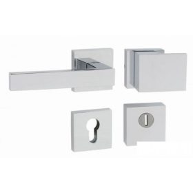   Square Biztonsági Matt Króm Kilincs/Kilincs Négyzetrozettás PZ