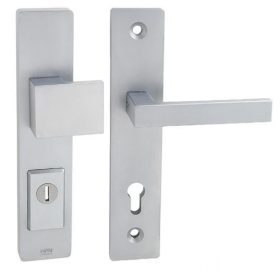   Forte Cilinder védő bejárati ajtó kilincsgarnitúra MATT KRÓM gomb-/kilincs 92Cz