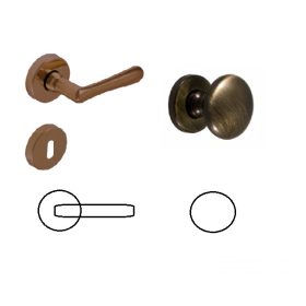 Nosztalgia Antik Súrolt Felület PZ  Gomb/Kilincs