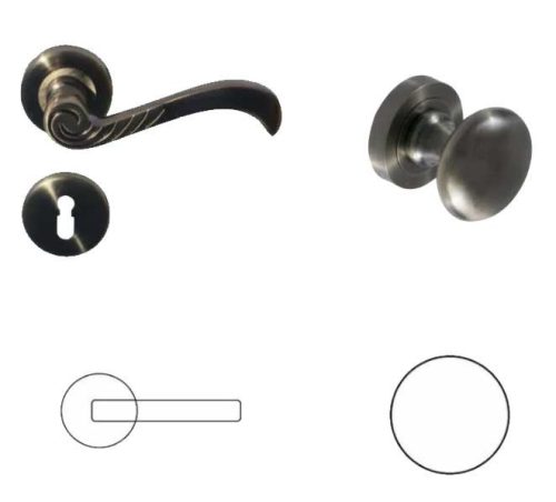 Rose Antik Súrolt Felület BB  Gomb/Kilincs