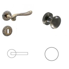   Vintage Antik Körrözettás Antik Súrolt Felület PZ  Gomb/Kilincs