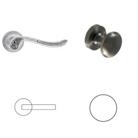   Tosca Körrozettás Ezüst Antik Súrolt Felület PZ Gomb/Kilincs