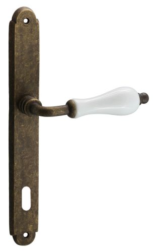 Samoha-Diána Pajzsos Fehér Porcelán Betétes Patinás Antik 55 mm BB