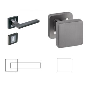   Topáz Négyzetrozettás Antracit/Grafit Szürke BB Gomb/Kilincs