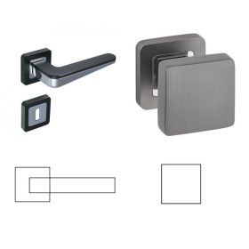   Duos Négyzetrozettás Antracit/Grafit Szürke PZ Gomb/Kilincs