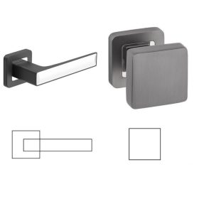   Deco Négyzetrozettás Antracit/Grafit Szürke Fehér betéttel BB Gomb/Kilincs