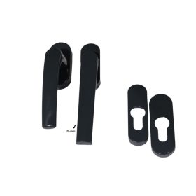   Nagyalakú Ablakfélkilincs Redőnyös/Sima Pár Antracit + PZ oválrozetta	