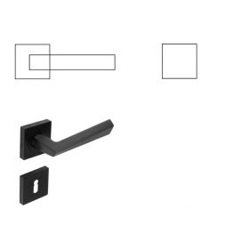 Neo Négyzetrozettás Fekete Szín PZ Gomb/Kilincs