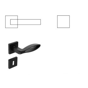 Ovál Négyzetrozettás Fekete Szín BB Gomb/Kilincs