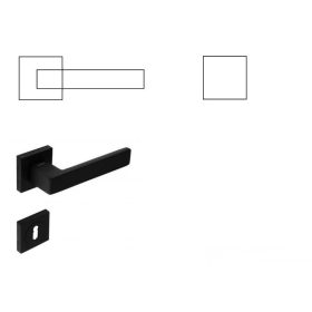Boxer Négyzetrozettás Fekete Szín PZ  Gomb/Kilincs