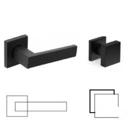   Matrix Black Line Négyzetrozettás Fekete Szín WC Fix Gomb/Kilincs