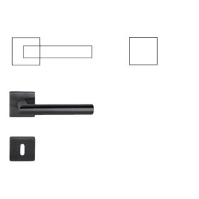   Elle (Thema Pro) Négyzetrozettás Fekete Szín BB Gomb/Kilincs