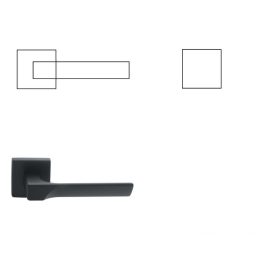   Flash Olasz Matt Négyzetrozettás Fekete Szín BB Gomb/Kilincs