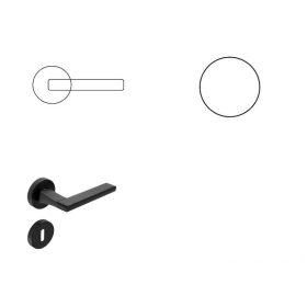 Alpha Körrozettás Fekete Szín BB Gomb/Kilincs