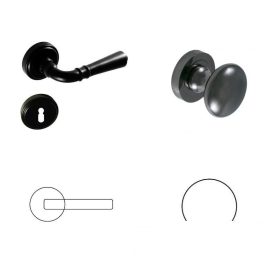 Valentina Körrozettás Fekete Szín WC Gomb/Kilincs